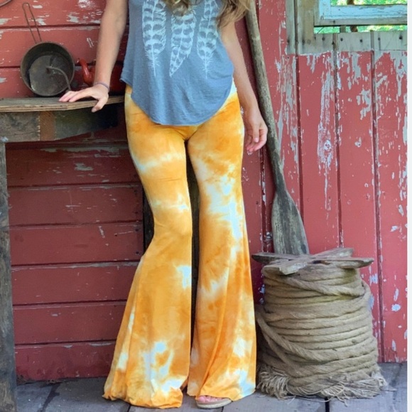 Surf Gypsy, NWT Orange combo tide died bottom pants,Comfort Boho, hobo Festival. - Picture 1 of 6